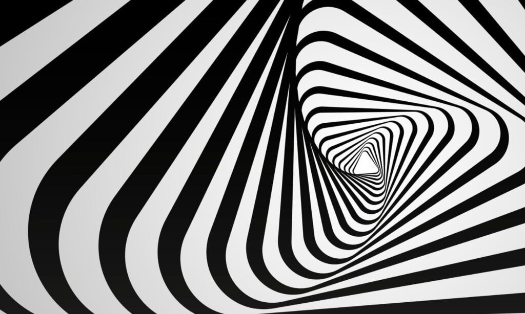 Optische Illusion, die sinnbildlich für den Lagerungsschwindel steht.