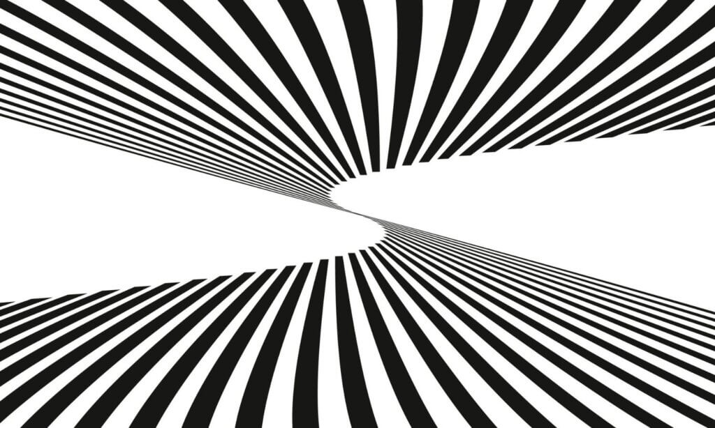 Eine optische Illusion, die für das Mal de Débarquement Syndrom (MdDS) steht.