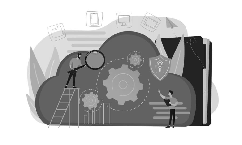 Grafisches Bild, das stellvertretend für das Thema Datenschutz steht.