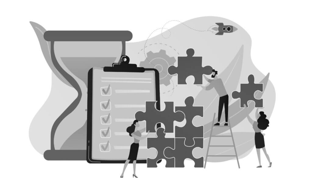 Grafische Darstellung, die zeigt was zum Start in die Selbstständigkeit wichtig ist – vor allem wenn es um Datenschutz geht.