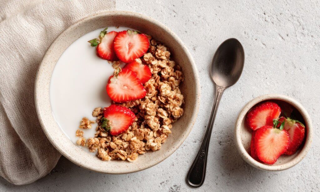 Ein gesundes Frühstück gibt Kraft für einen guten Start in den Tag.