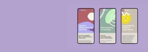 Das Corporate Design der Designagentur KRAUT für die Logopädie-Praxis Sprachraum verkörpert Professionalität, Wärme und Offenheit.