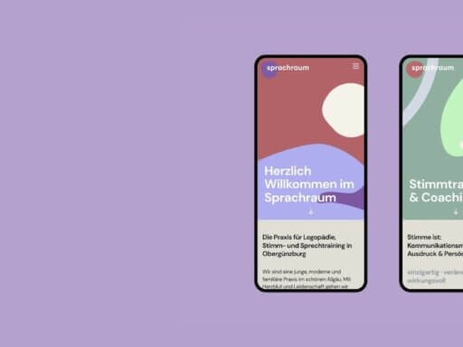 Das Corporate Design der Designagentur KRAUT für die Logopädie-Praxis Sprachraum verkörpert Professionalität, Wärme und Offenheit.