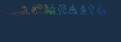 Das Motiv der WFOT für den Welttag der Ergotherapie 2025 zeigt, in einem Strich gezeichnet, mehrere Übungen und Tätigkeiten, bei denen die Ergotherapie ins Spiel kommt.