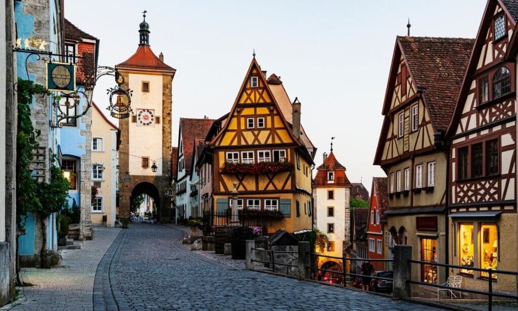 Der wunderschöne mittelalterliche Stadtkern der Stadt Rothenburg ob der Tauber.