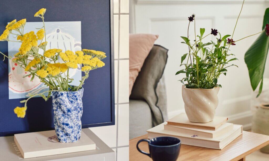 Keramikvase und Blumentopf von Søstrene Grene.