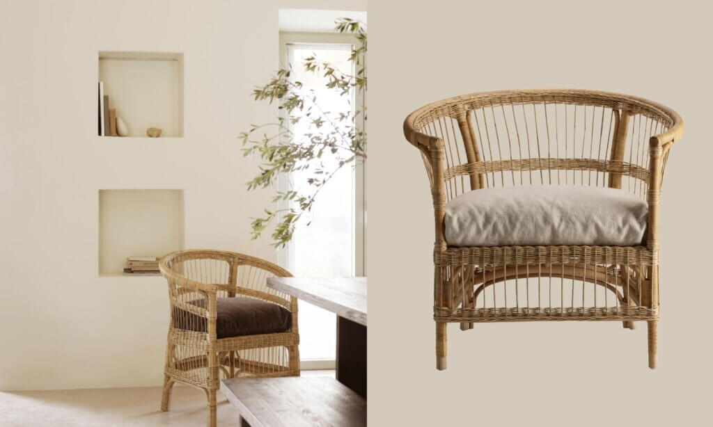 Palmachair aus Rattan von Tine K Home.