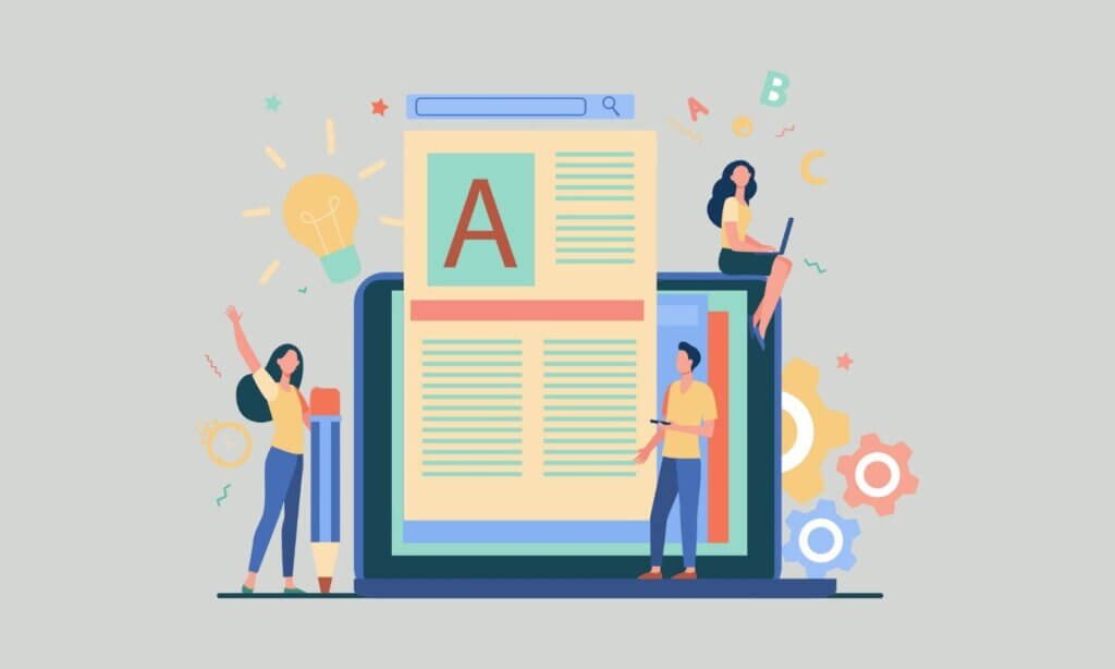 Ein Text wächst aus einem Bildschirm heraus – die Inhalte des Webinars sollten spannend aufbereitet werden.