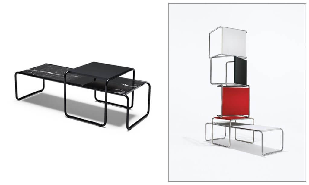 Auch der Laccio Table wurde von Marcel Breuer entworfen und wird heute von Knoll International vertrieben.