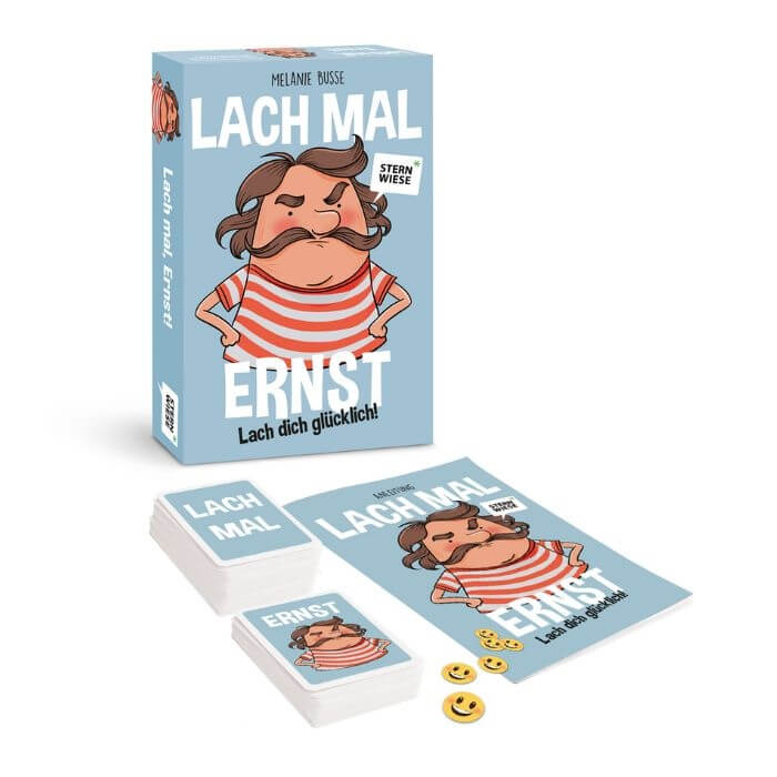 Das Spiel "Lach mal, Ernst!" ist im Sternwiese Verlag erschienen.