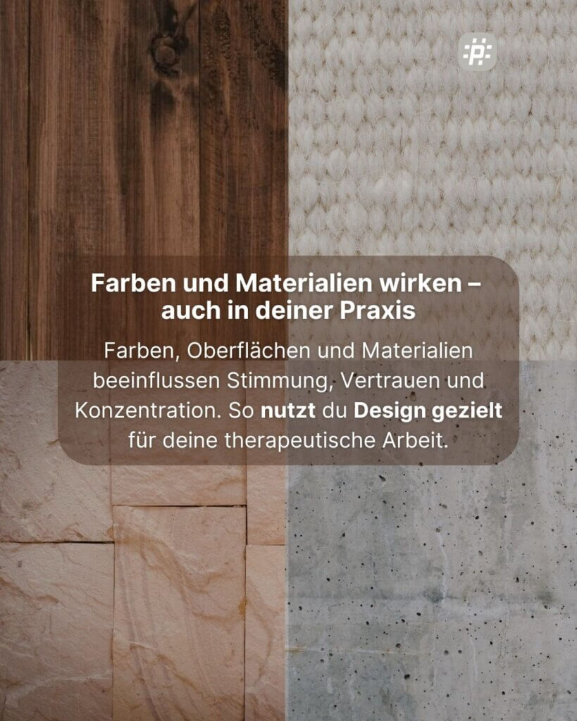 Wir zeigen dir, wie Farben, Materialien und Design gezielt eingesetzt werden können, um Atmosphäre, Funktionalität und therapeutische Arbeit in der Praxis zu unterstützen.