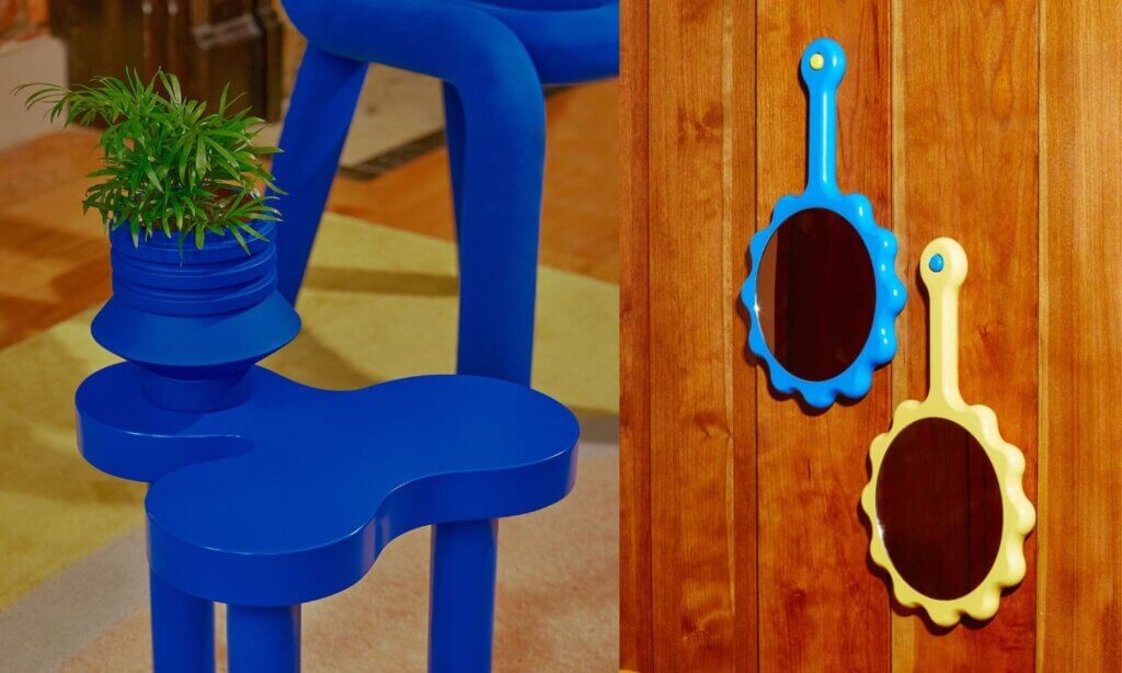 Blumentopf und Sunflower Spiegel von Areaware bei Charles & Marie