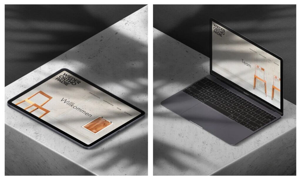 Die entwickelte Markenidentität entfaltet ihre Wirkung über alle Touchpoints hinweg. Ob Visitenkarten, Briefpapier, Compliment Cards, Praxisleitsystem oder Website – das Design bleibt konsistent, klar strukturiert und leicht verständlich.