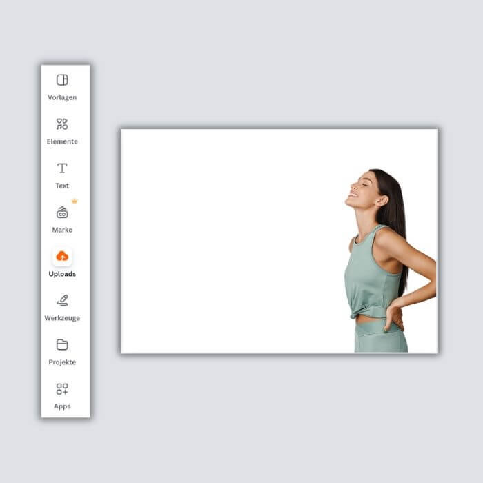 Screenshots aus dem Canva-Tutorial zur Erstellung von Flyern in Postkarten-Form.
