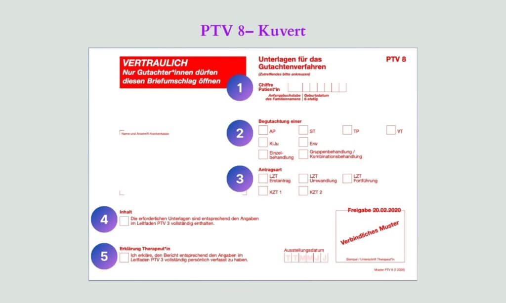 Muster des Kuverts PTV 8
