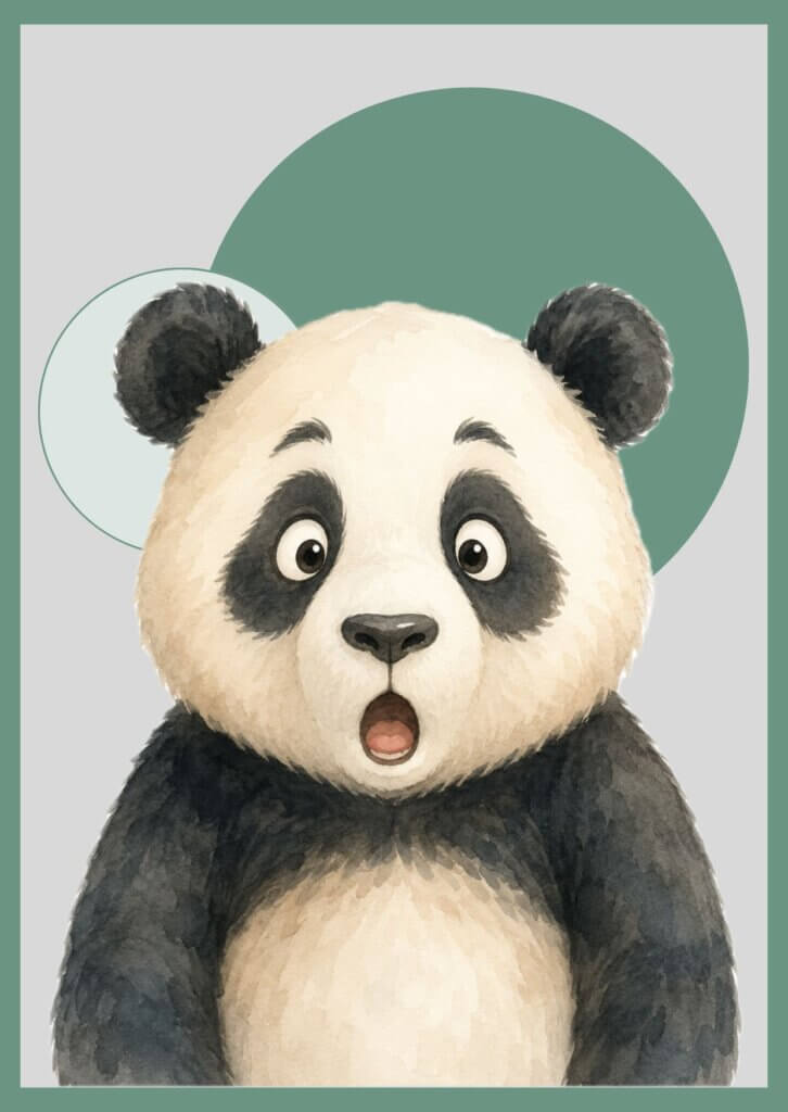 Gefühlskarte mit überraschtem Panda