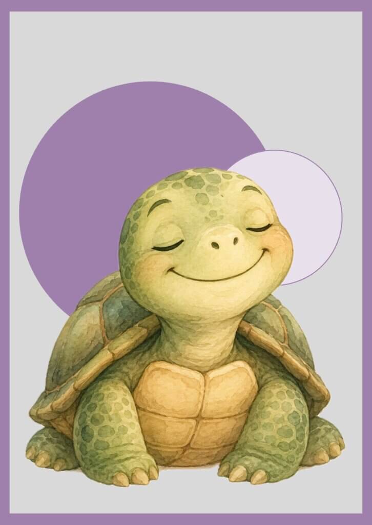 Gefühlskarte mit zufriedener Schildkröte
