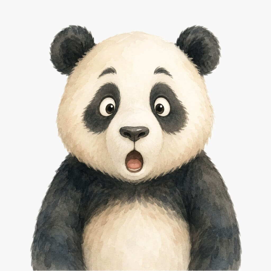 Überraschter Panda
