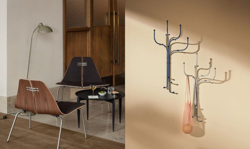 PK23 Lounge Stuhl und Coat Tree von Fritz Hansen.