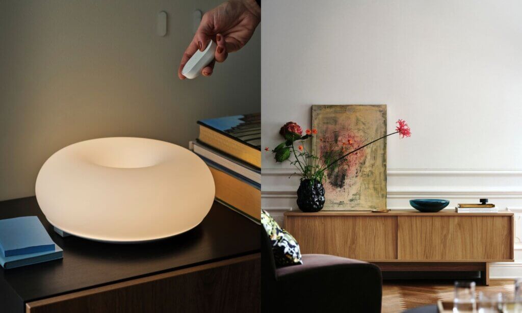 Varmblixt Tisch- und Wandleuchte und Stockholm TV-Bank von IKEA. 